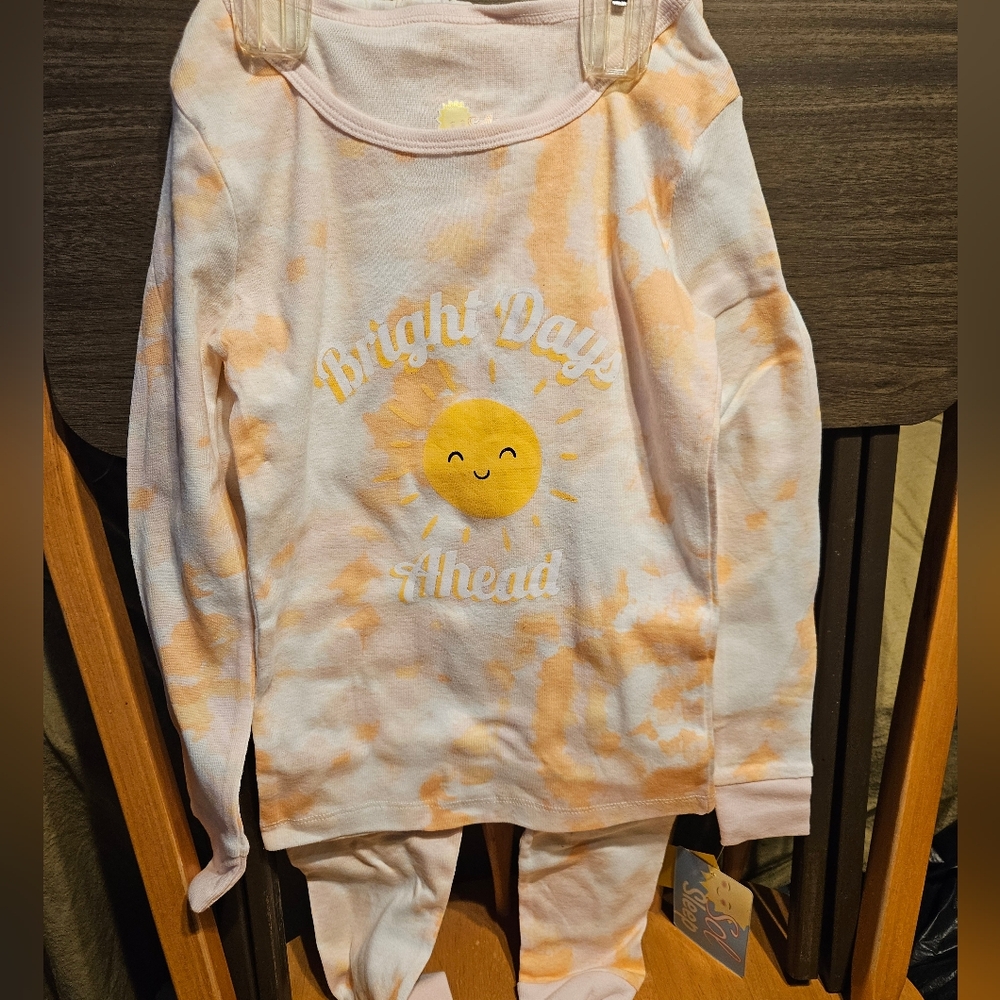 Bright Days Ahead Kids Pajama Set - Orange Tie-Dye